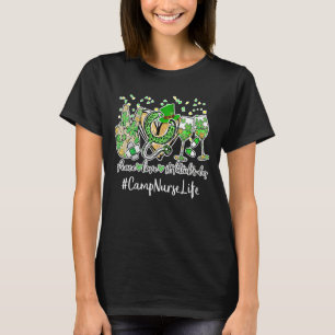 Peace Love Nurse St Patrick Day 2022 Camp Nurse Em T-Shirt