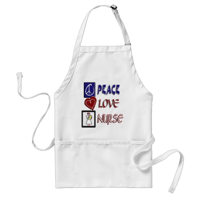 PEACE LOVE NURSE STANDARD APRON (Front)