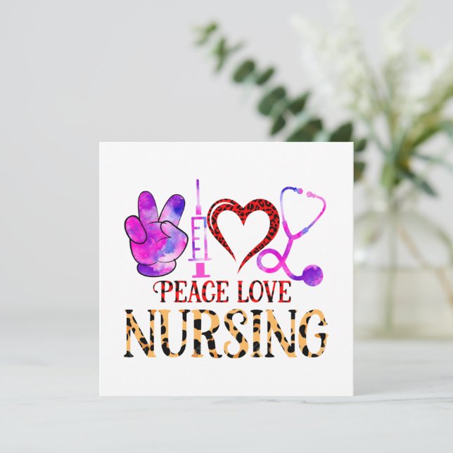 Peace Love Nursing – Cute Nurse Design (Standing Front)