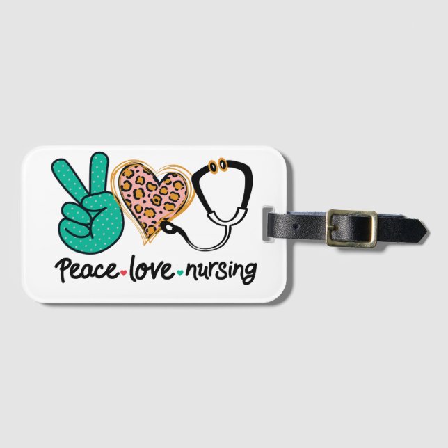 Peace Love Nursing Luggage Tag (Front Horizontal)