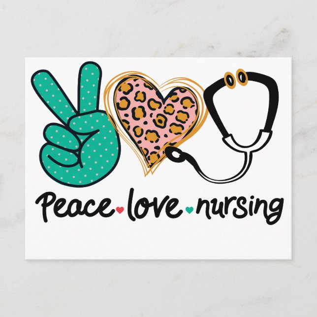 Peace Love Nursing Postcard (Front)