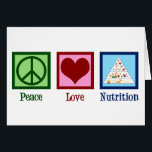 Peace Love Nutrition Card<br><div class="desc">Peace Love Nutrition. A cute nutritionist card for a dietician or dietitian who works with health and diets using the food pyramid.</div>