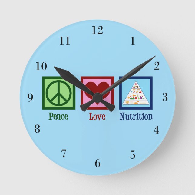 Peace Love Nutrition Round Clock (Front)