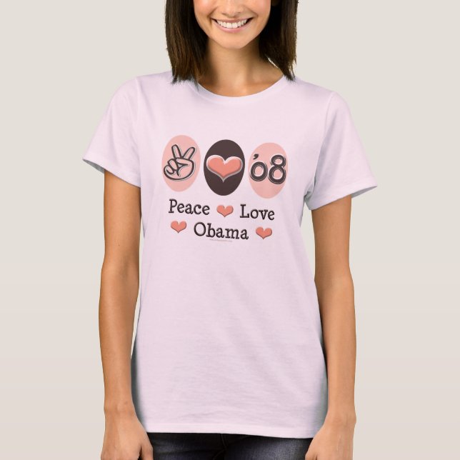 Peace Love Obama 08 Organic Tee (Front)