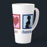 Peace Love Obstetrics Cute OBGYN Office Latte Mug<br><div class="desc">A cute obstetrician gift for people who work at an OBGYN office. Pretty Peace Love Obstetrics Christmas present.</div>
