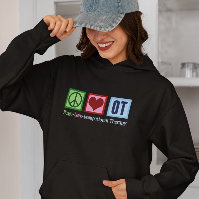 Peace Love Occupational Therapy Cute OT Hoodie (Creator Uploaded)