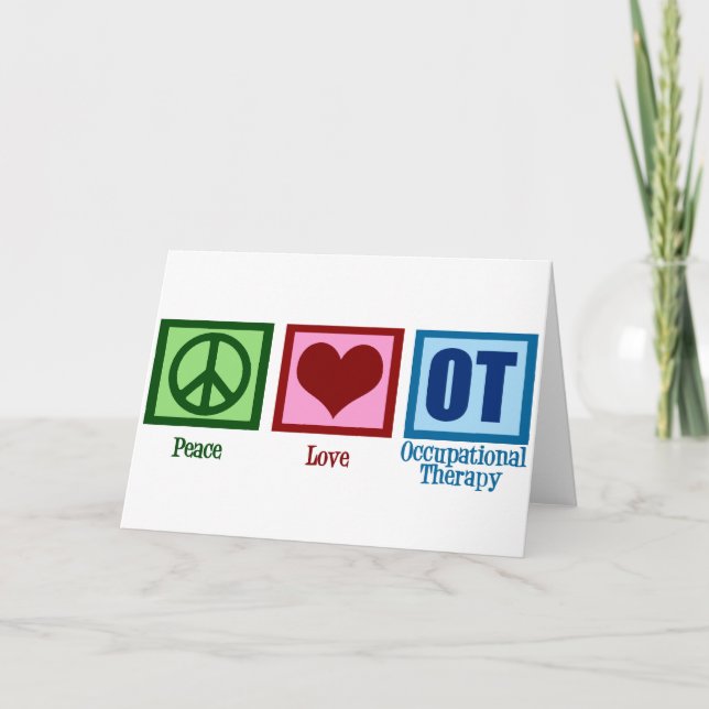 Peace Love Occupational Therapy Office Holiday Card (Front)