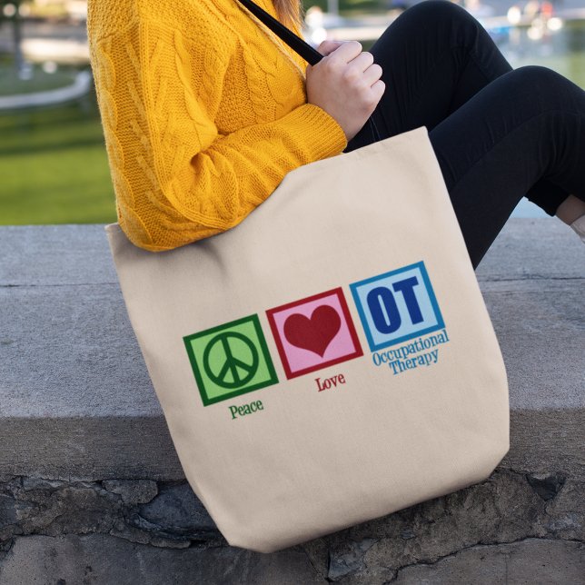 Peace Love Occupational Therapy Tote Bag (Creator Uploaded)