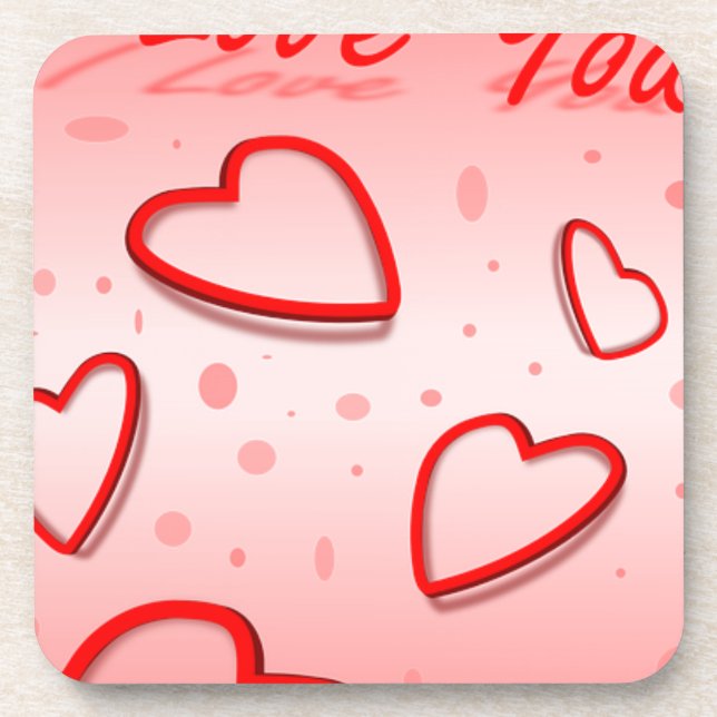 Peace Love Office Party Thanks Pattern Colourful Coaster (Front)