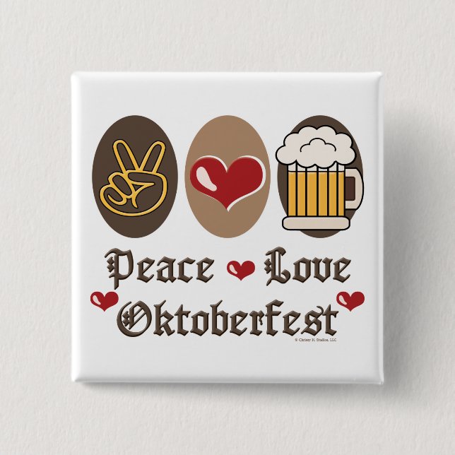 Peace Love Oktoberfest Button (Front)