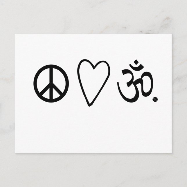 Peace Love Om Statement Postcard (Front)