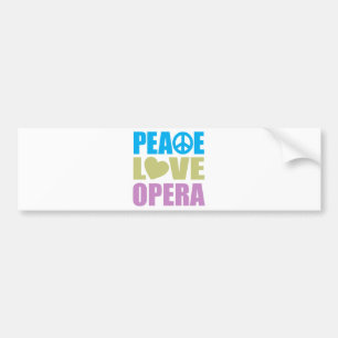 Peace Love Opera Bumper Sticker