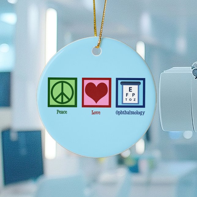 Peace Love Ophthalmology Ceramic Tree Decoration (Creator Uploaded)