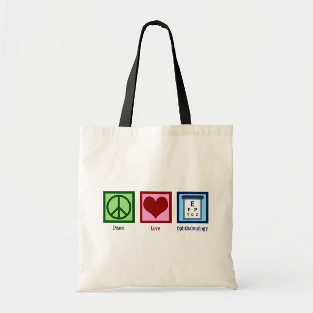 Peace Love Ophthalmology Tote Bag (Front)