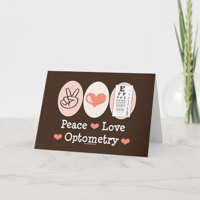 Peace Love Optometry Greeting Card (Front)