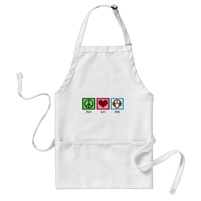 Peace Love Owls Standard Apron (Front)