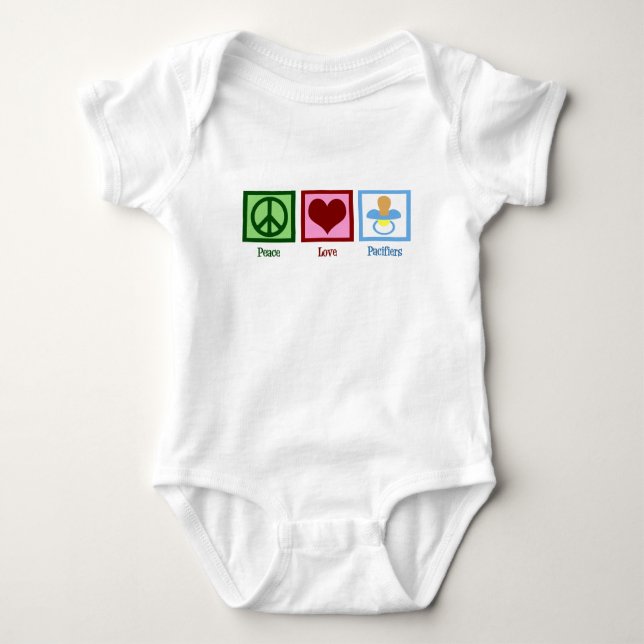 Peace Love Pacifiers Baby Bodysuit (Front)