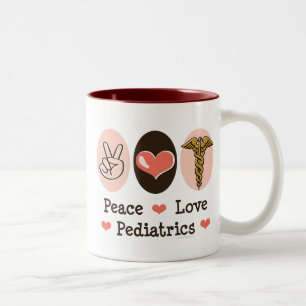 Peace Love Paediatrics Paediatrician Mug