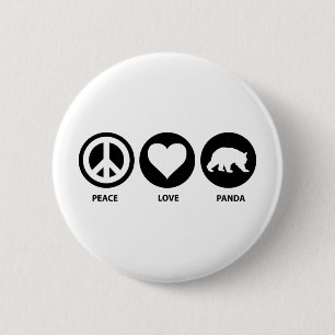 Peace Love Panda 6 Cm Round Badge