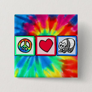Peace, Love, Pandas 15 Cm Square Badge
