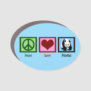 Peace Love Pandas Cute Panda Bear Car Magnet