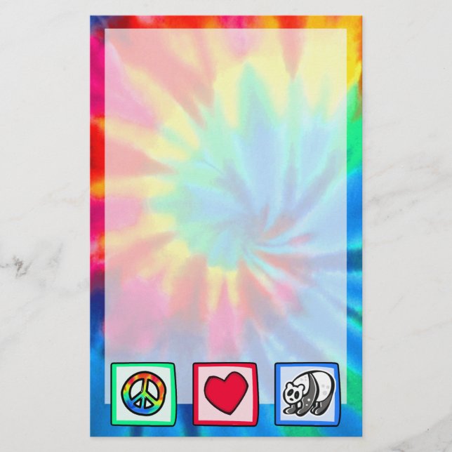 Peace, Love, Pandas Stationery (Front)