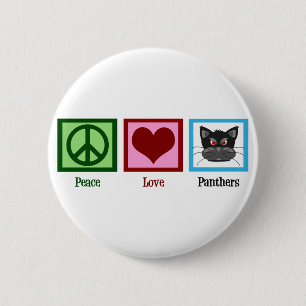 Peace Love Panthers 6 Cm Round Badge