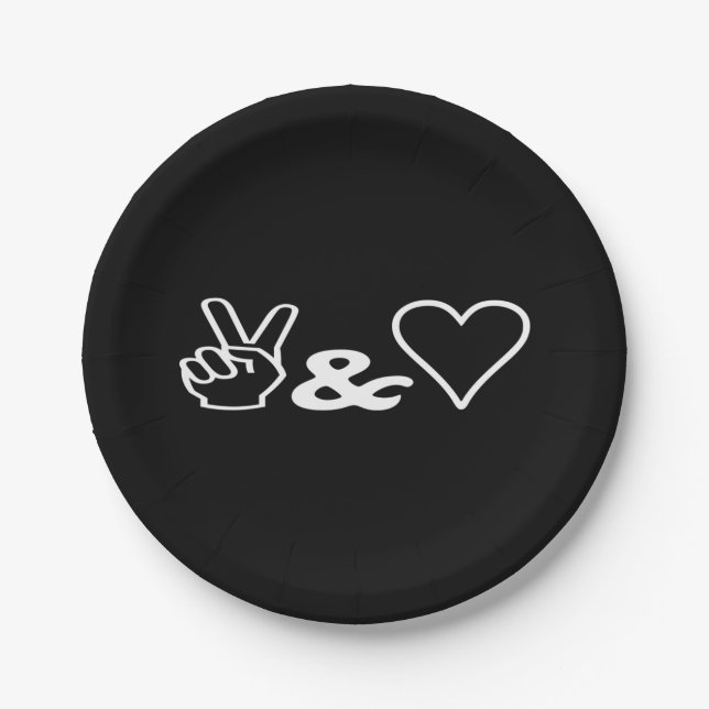 Peace & Love Paper Plate (Front)