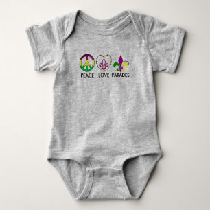 peace love parades infant nola mardi gras baby bodysuit
