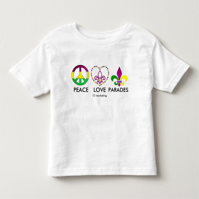 PEACE LOVE PARADES Mardi Gras Shirt (Front)