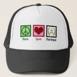 Peace Love Paralegal Trucker Hat<br><div class="desc">Peace Love Paralegal. If you appreciate doing legal work in a law office for a lawyer or attorney,  you will love this cute paralegal gift.</div>
