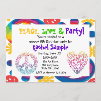 Peace, Love & Party Invitation