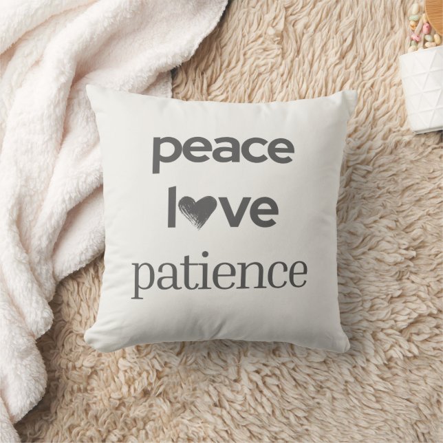Peace Love Patience - Reversible Modern Lifestyle Cushion (Blanket)