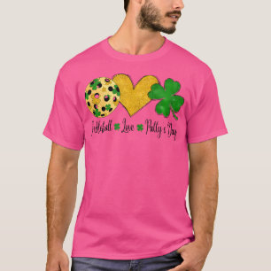 Peace Love Patty'S Day Pickleball Shamrocks St Pat T-Shirt