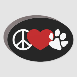 Peace-Love-Paw Car Magnet