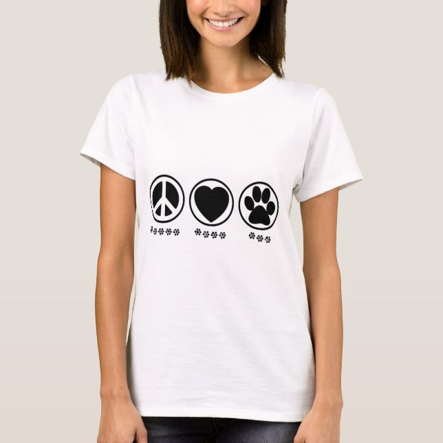 Peace Love Paw Mouse Shirts (Front)