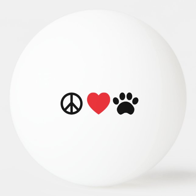 Peace Love Paw Ping Pong Ball (Front)