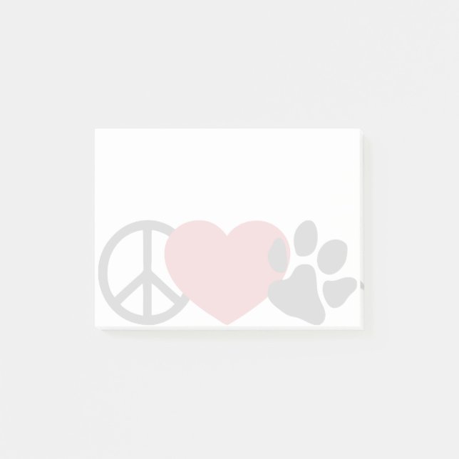 Peace-Love-Paw Post-it Notes (Front)