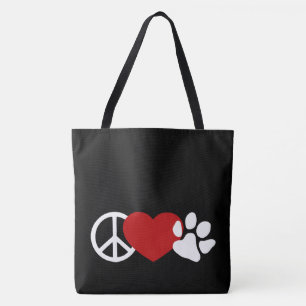 Peace-Love-Paw Tote Bag