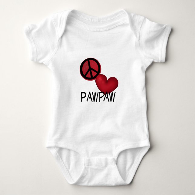 Peace Love PawPaw Baby Bodysuit (Front)