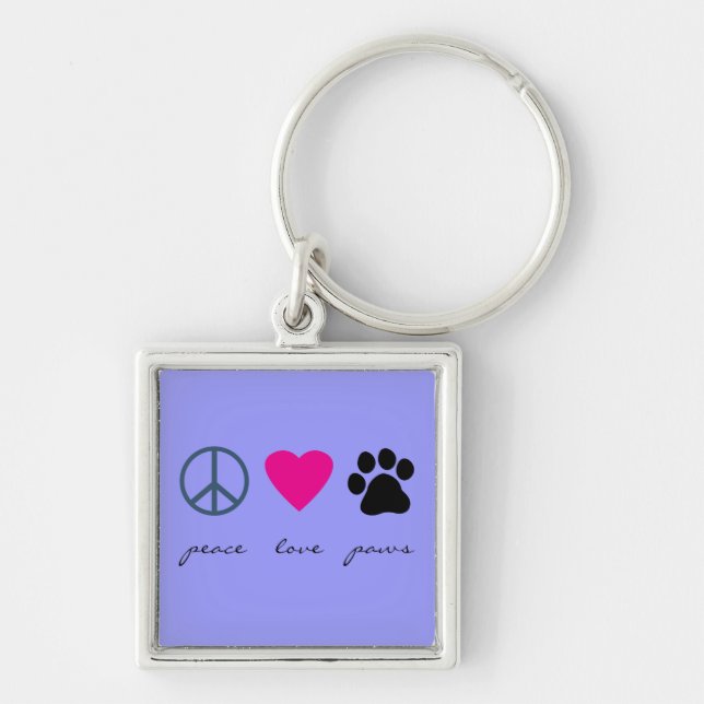 Peace Love Paws Key Ring (Front)