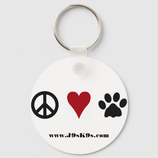 Peace-Love-Paws Keychain (Front)