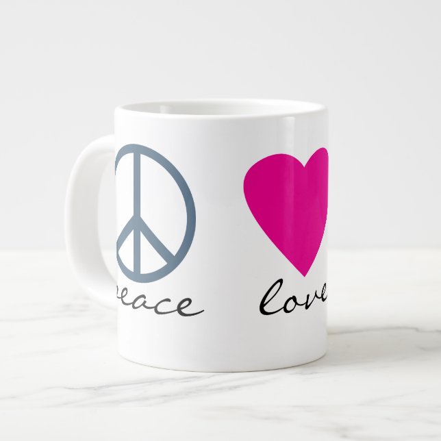 Peace Love Paws Large Coffee Mug (Front Left)