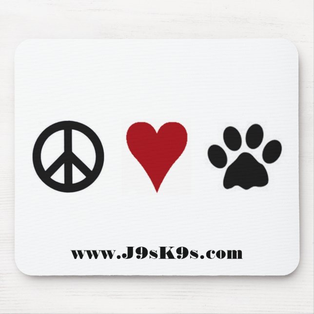 Peace-Love-Paws Mousepad (Front)
