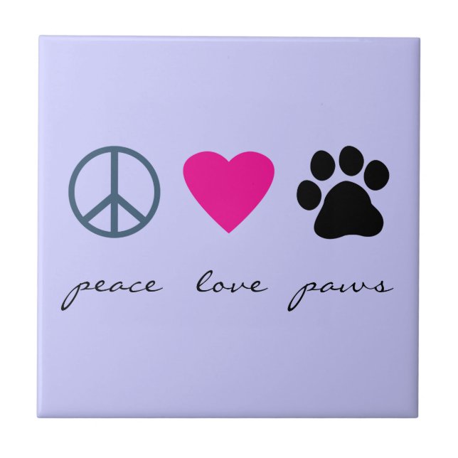 Peace Love Paws Tile (Front)