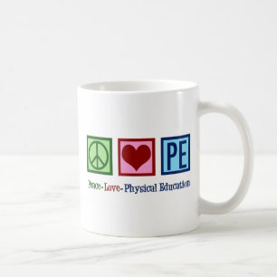 Peace Love PE Teacher Coffee Mug