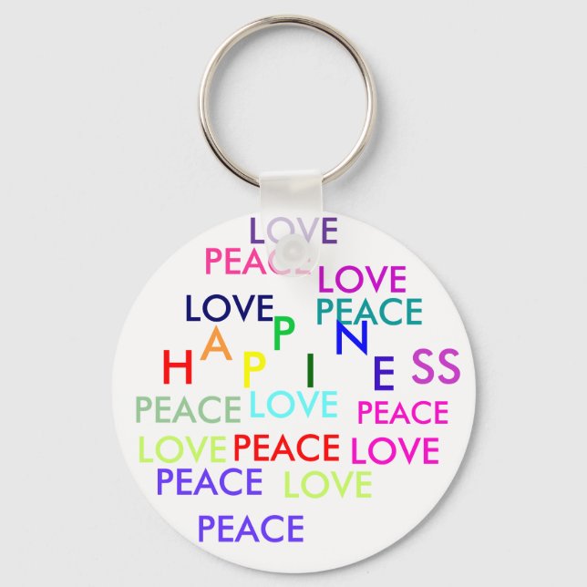 PEACE, LOVE, PEACE, PEACE, PEACE , PEACE, LOVE,... KEY RING (Front)