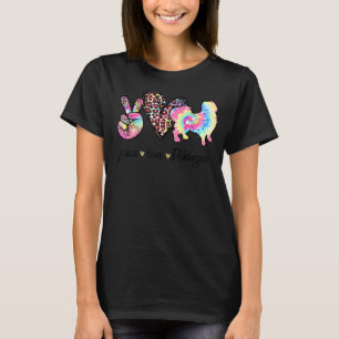 Peace Love Pekingese Tie dye Women Dog   Mothers D T-Shirt