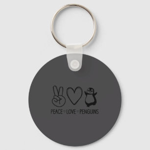 Peace Love Penguins, Funny, Jokes, Sarcastic Sayin Key Ring