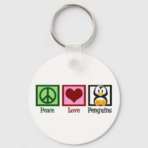 Peace Love Penguins Key Ring